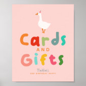 Pink Silly Goose Birthday Cards and Gifts  ポスター (正面)