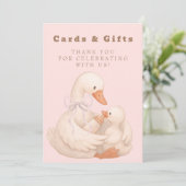 Pink Silly Goose Cards and Gifts Table Sign  招待状 (スタンド正面)