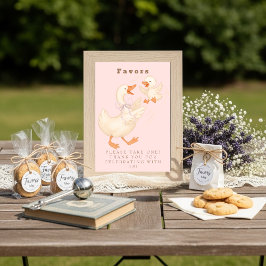 Pink Silly Goose Favor Table Sign  招待状