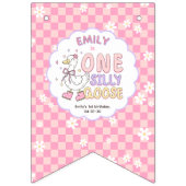 Pink Silly Goose-Girl First Birthday Monthly Photo バンティングフラッグ (第2の旗)