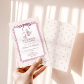 Pink Silly Goose Girls Baby Shower 招待状