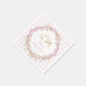 Pink Silly Goose Wildflower Girl Baby Shower スタンダードカクテルナプキン (角)
