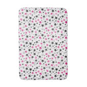  Pink Silver Black Stars  バスマット (正面縦)