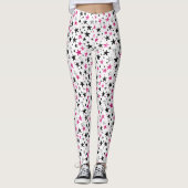 Pink Silver Black Stars レギンス (正面)