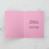 Pink Silver Butterfly Birthday カード (内部)