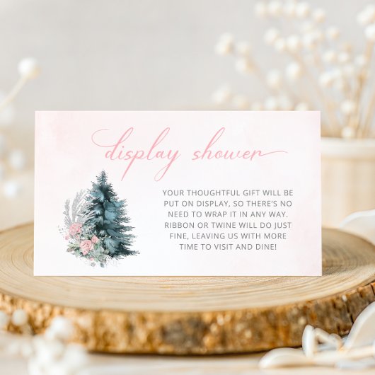 Pink Silver Christmas Baby Shower Display Shower エンクロージャーカード
