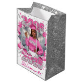 Pink & Silver Class of 2026 Senior Graduation ミディアムペーパーバッグ (正面アングル)