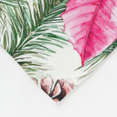 Pink Silver Glam Poinsettia Flowers Christmas フリースブランケット (角)