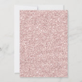 Pink silver glitter peony floral Save The Date 招待状 (裏面)