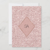 Pink silver glitter peony floral Table Numbers 招待状 (裏面)