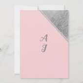 Pink silver glitter script calligraphy wedding 招待状 (裏面)