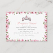 Pink Silver Mis Quince Glitter Quinceañera エンクロージャーカード (正面)