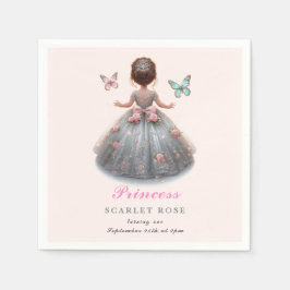 Pink silver princess gown Fairytale birthday party スタンダードカクテルナプキン