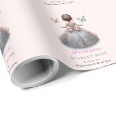 Pink silver princess gown Fairytale birthday party ラッピングペーパー (ロールコーナー)