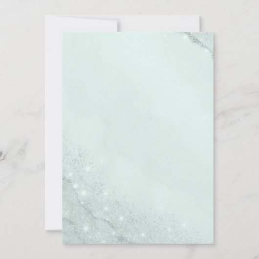 Pink silver princess gown Fairytale birthday party 招待状 (裏面)