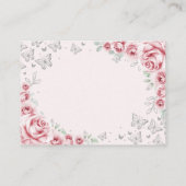 Pink Silver Quinceanera Reception Details エンクロージャーカード (裏面)