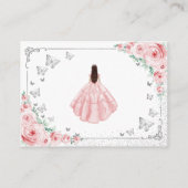 Pink Silver Quincenarea Reception Details エンクロージャーカード (裏面)