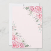 Pink Silver Roses Butterfly Quinceañera Birthday 招待状 (裏面)