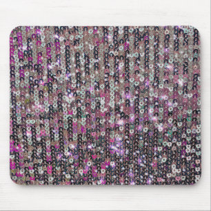 Pink silver sequins   sparkle pattern    マウスパッド