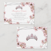 Pink Silver Tiara Butterfly Enclosure Card エンクロージャーカード (正面/裏面)