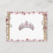 Pink Silver Tiara Floral Quinceañer Enclosure Card エンクロージャーカード (裏面)