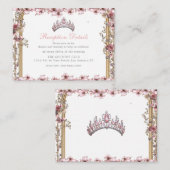 Pink Silver Tiara Floral Quinceañer Enclosure Card エンクロージャーカード (正面/裏面)