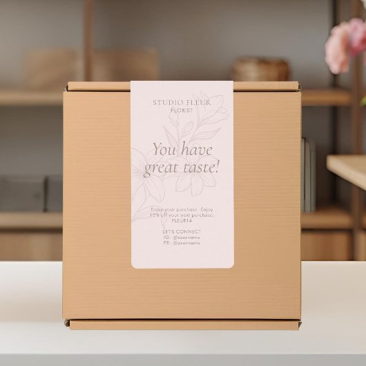 Pink | Simple Modern Florist Shipping Labels ラベル