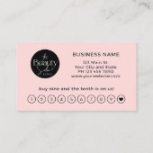 Pink Simple Modern Professional Loyalty Card 名刺 (裏面)