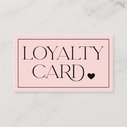 Pink Simple Modern Professional Loyalty Card 名刺 (正面)