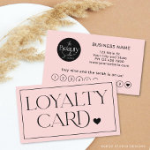 Pink Simple Modern Professional Loyalty Card 名刺