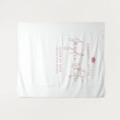 Pink Simple Modern Script Name Graduation Party タペストリー (正面(横))