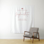 Pink Simple Modern Script Name Graduation Party タペストリー (インサイチュ)