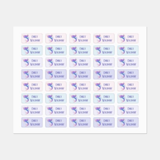 Pink Siren Kids' Name Clothing School Labels ラベル (シート)