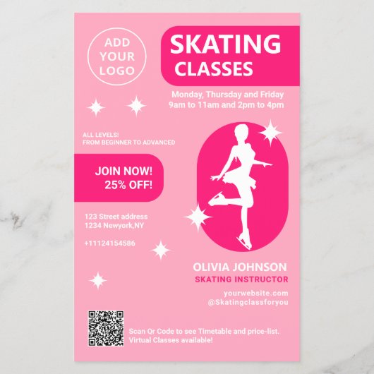 Pink Skating classes チラシ (裏面)