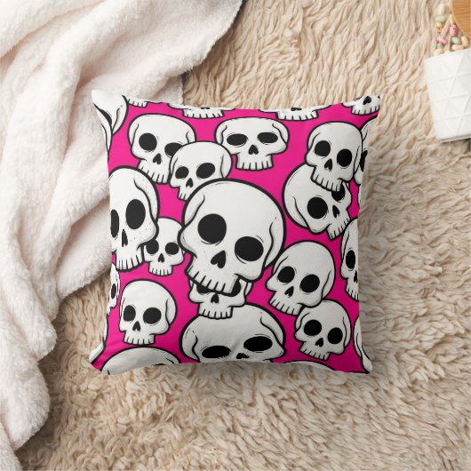 Pink Skull Pattern クッション (ブランケット)