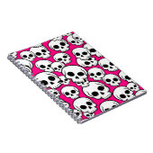 Pink Skull Pattern ノートブック (右側)