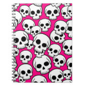 Pink Skull Pattern ノートブック (正面)