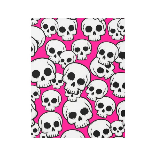 Pink Skull Pattern メタルプリント (正面)