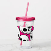 Pink Skull Pattern Acrylic Tumbler アクリルタンブラー (裏面)