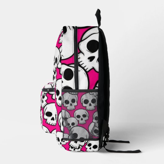 Pink Skull Pattern Backpack プリントバックパック (右)