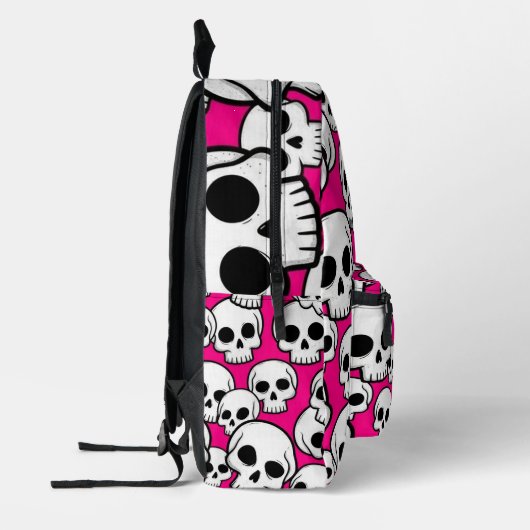 Pink Skull Pattern Backpack プリントバックパック (左)