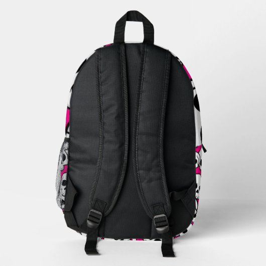 Pink Skull Pattern Backpack プリントバックパック (裏面)