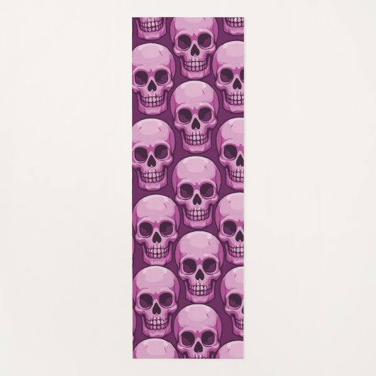 Pink Skull Pattern – Bold Repeating Design ヨガマット (正面)