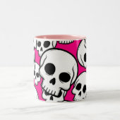 Pink Skull Pattern Coffee Mug ツートーンマグカップ (中央)