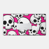 Pink Skull Pattern Desk Mat デスクマット (キーボード&マウス)