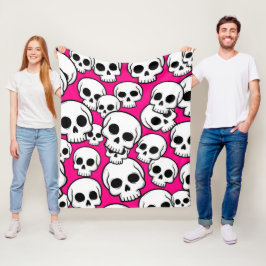 Pink Skull Pattern Fleece Blanket フリースブランケット