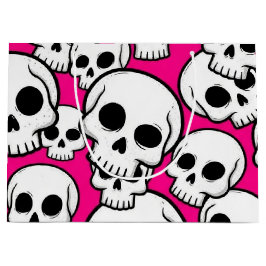 Pink Skull Pattern Gift Bag ラージペーパーバッグ