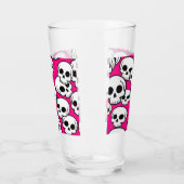 Pink Skull Pattern Glass Cup タンブラーグラス (左)