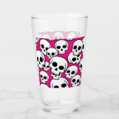 Pink Skull Pattern Glass Cup タンブラーグラス (正面)