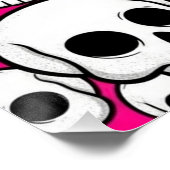 Pink Skull Pattern Glossy Poster ポスター (コーナー)